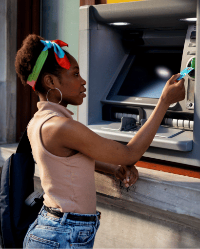 woman at atm