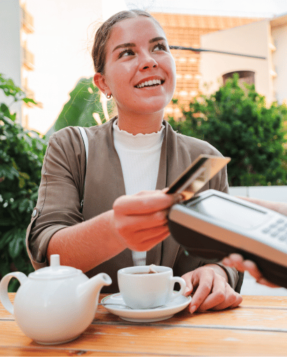 woman purchasing