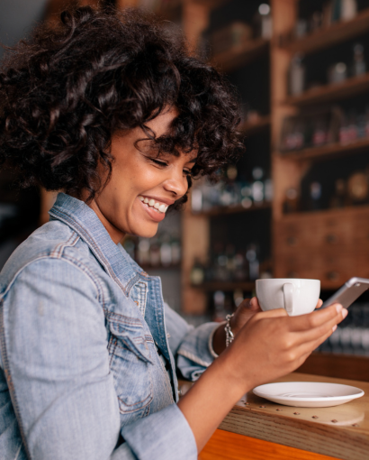 woman on her phone