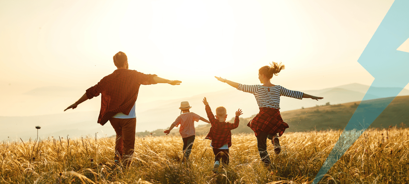 family in field
