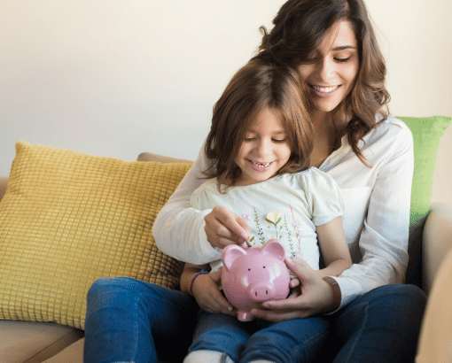 Mom and Daughter Saving