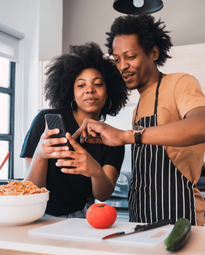 family in kitchen