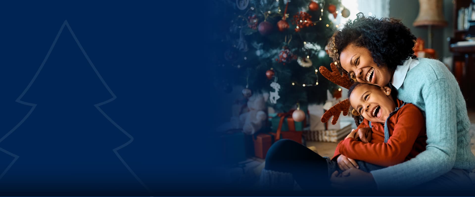 Mom and daughter happy during holydays