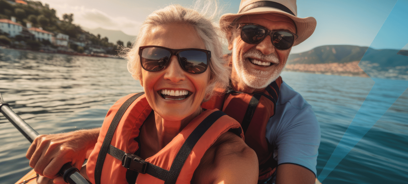 Older couple on water